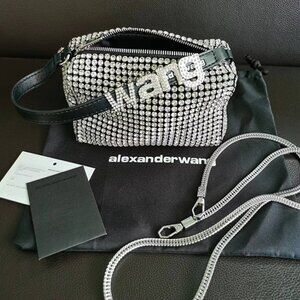 Alexander Wang Crystal Embellished Black Shoulder Bag